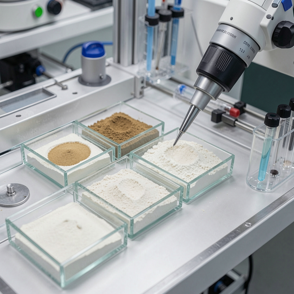 Advanced laboratory testing equipment analyzing supplement purity and potency